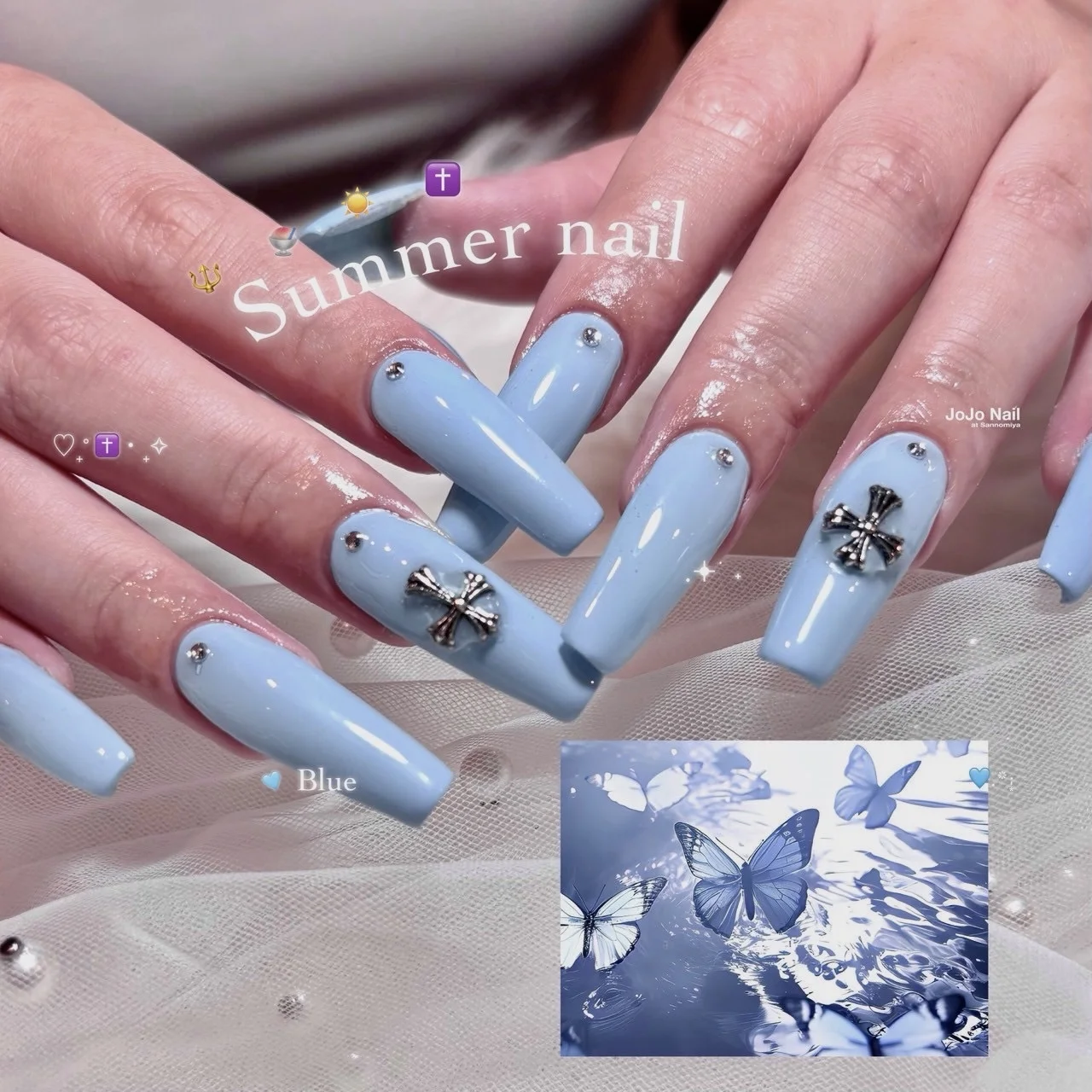 ロング・チップネイル 作品03 | JOJO Nail at Sannomiya